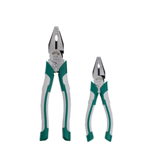 2Pc Combination Pliers Set 6" & 8" Cutting Hand Tool Heavy Duty Soft Grip Handle