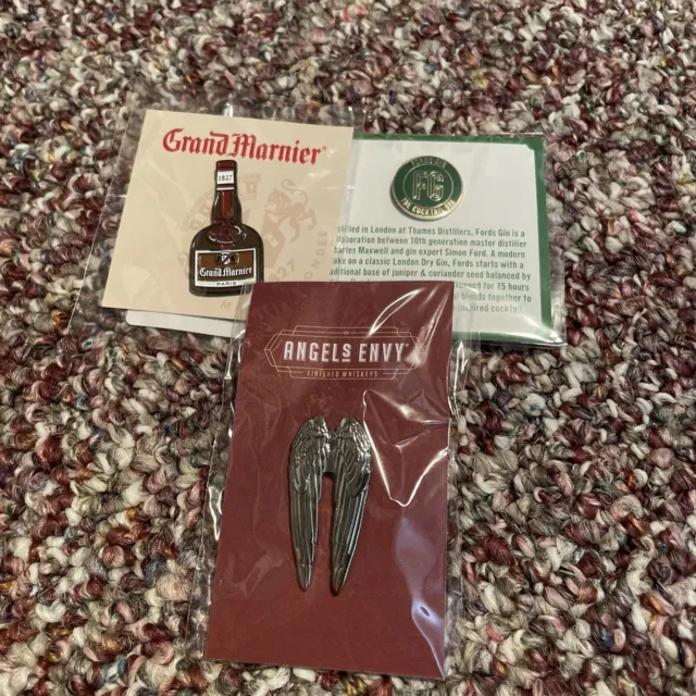 Alcohol Brand pins - Grand Marnier, Fords Gin, Angels Envy Whiskey