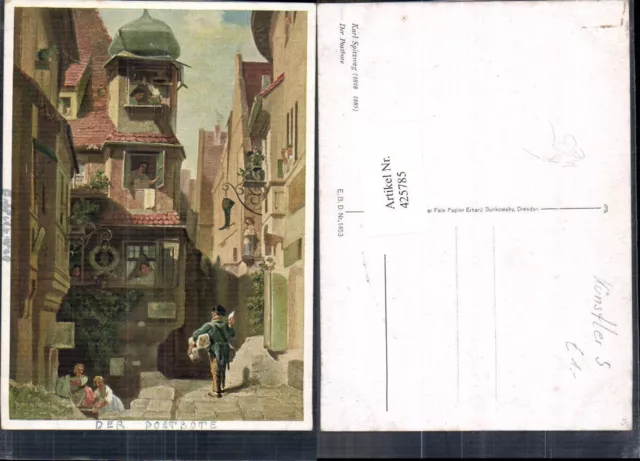 425785,Künstler Ak Karl Carl Spitzweg Der Postbote Briefträger Postmann pub Erha