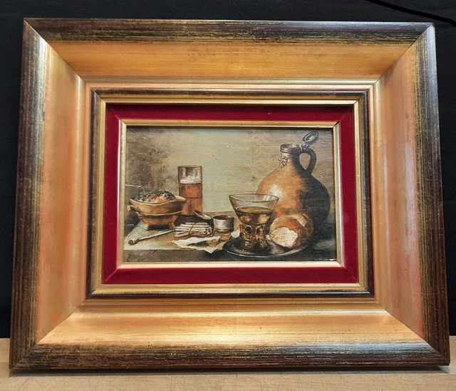 ANCIEN TABLEAU PEINTURE A L'HUILE SUR BOIS NATURE MORTE- SIGNE  Pieter Claesz