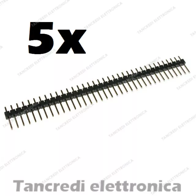 5 Connettore strip line 40 poli maschio L 6mm passo 2,54mm divisibile
