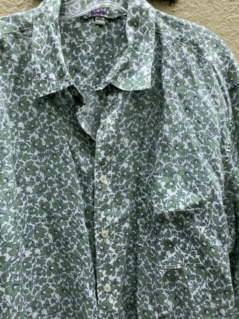 MENS Boden 100% linen button shirt 2XL floral print Excellent & Crisp 34" long