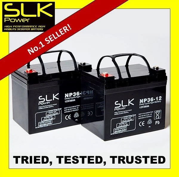2 X 12V 36AH STERLING SAPPHIRE 2 MOBILITY SCOOTER BATTERIES £129.67