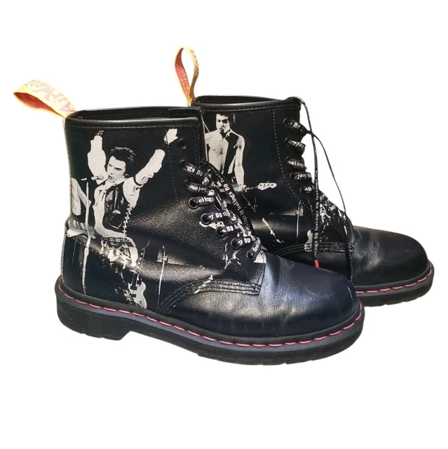 DR MARTENS SEX Pistols Boots 1460 SXP Leather Size 7M 8L  display picture 2