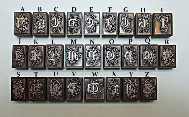 "Old English Script"  (Full Alphabet) Printing Blocks