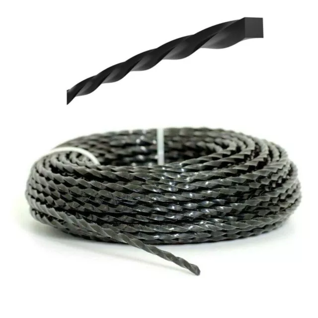 HEAVY DUTY TWIST STRIMMER LINE 1.6mm-3mm x 15m FOR PETROL STRIMMERS CORD
