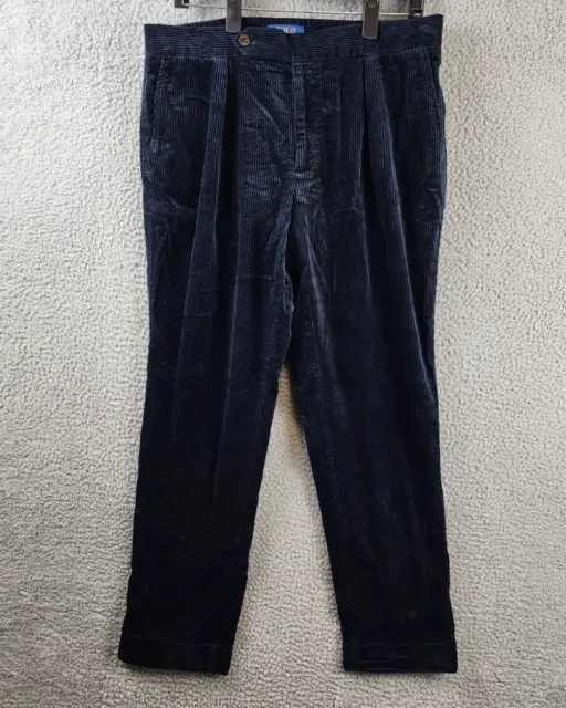 Polo Ralph Lauren Corduroy Suit Pants Men's 36x30 Navy Solid Zip/Button Closure