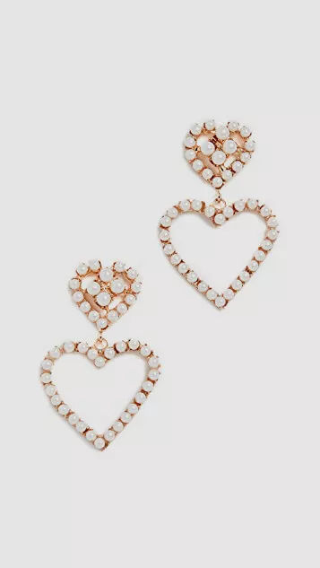 $150 Dannijo Women's 10K Gold Plated Fiona Pearly Heart-Drop Fashion Earrings