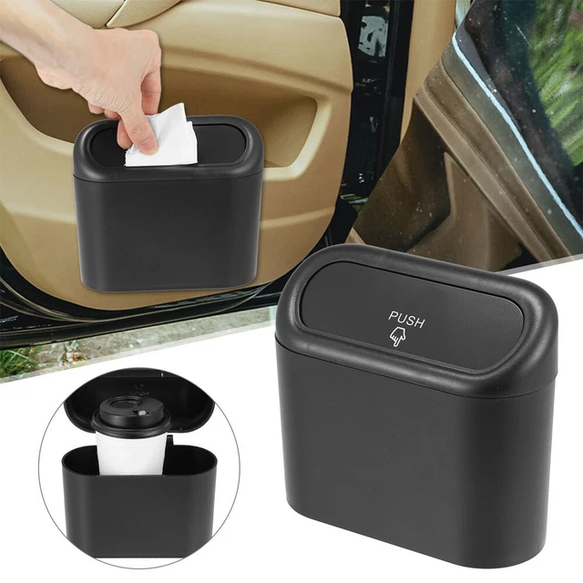 2pcs Car Trash Bin Door Hanging Trash Can Portable Rubbish Garbage Storage Box