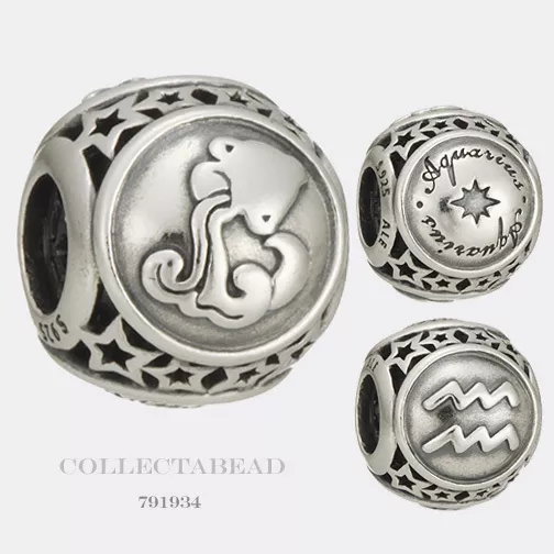 Authentic Pandora Silver Zodiac Aquarius Star Sign Bead 791934 50% OFF SALE!!!