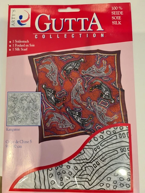 Guta paño de seda canguro 90 x 90 cm, 100% seda en embalaje original