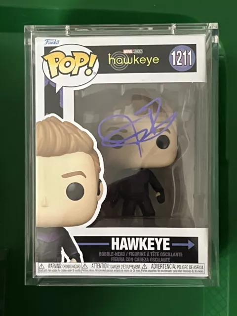 Jeremy Renner Signed Hawkeye Funko Pop Swau Authenticated W/ Protector