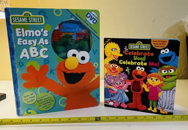 Lot of 2 Sesame Street Elmo Ernie Bird Book Picture/Board Child Kid Toddler