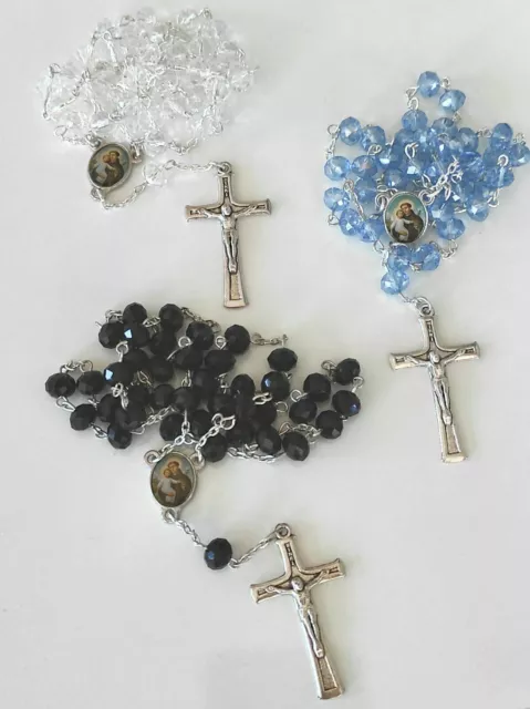 Rosario Sant'Antonio Rosari Perline Coroncina Madonna CRISTALLO