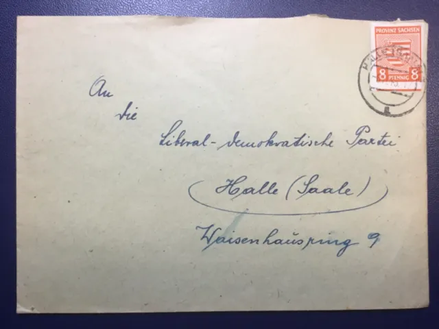 SBZ Provinz Sachsen schöner Ortsbrief mit MiNr. 70x