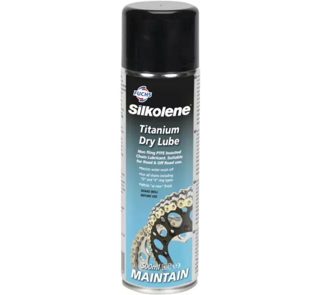 SILKOLENE TITANIUM DRI-GEL Fling-Resistant Dry Chain Lube Protectant Film 500ml