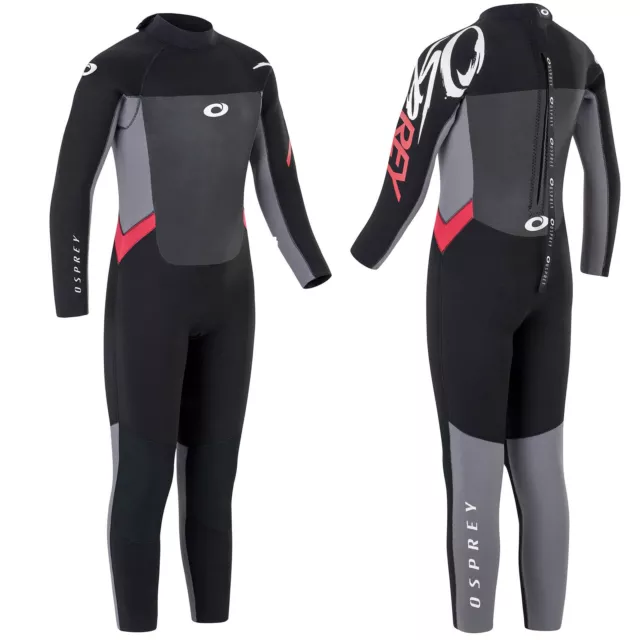 Osprey Kids Origin 5mm Wetsuit | Full Length Winter Neoprene Wetsuit, Red