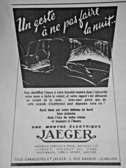 1953 Jaeger Electric Watch Press Advertisement - Advertising