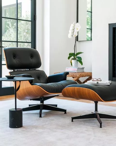 Premium Walnut Eames Lounge Chair And Ottoman Italy Real Leather Swivel Armchair 3