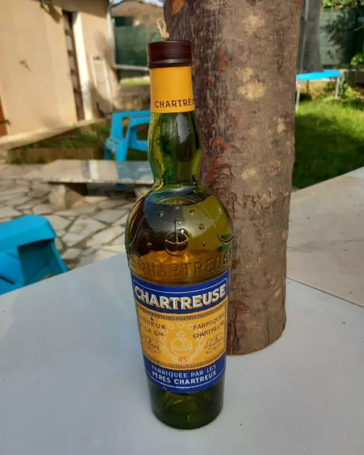 Bouteille liqueur Chartreuse boîte en bois bûche 43 ° digestif bottle liquor