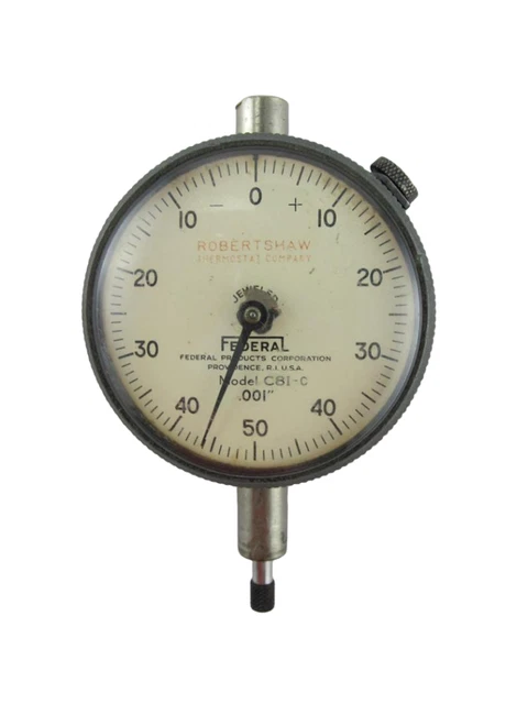 Federal No C81-C Jeweled Dial Test Indicator .001" Robertshaw Co Machinist Tool
