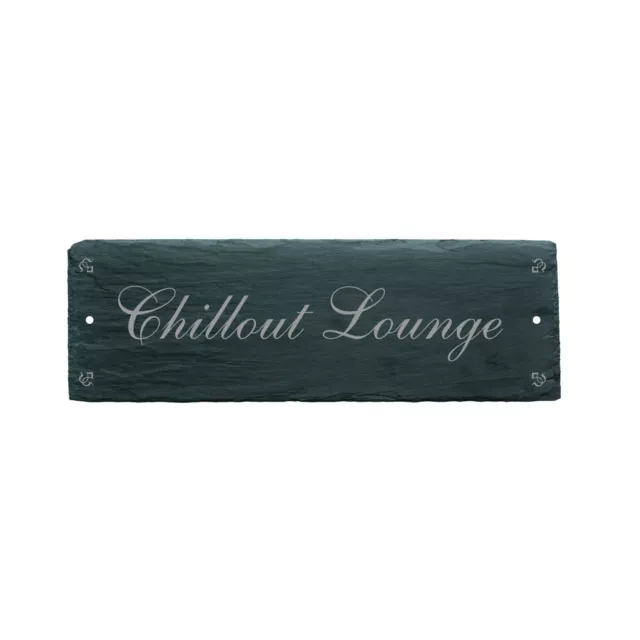 Schiefer Dekoschild CHILLOUT LOUNGE Schiefertafel Schiefer Türschild Schild Deko