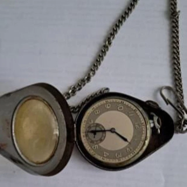 Montre De Poche Vintage Sinex Suisse - Mécanique 17 Rubis - Collier Ton Or - Occasion