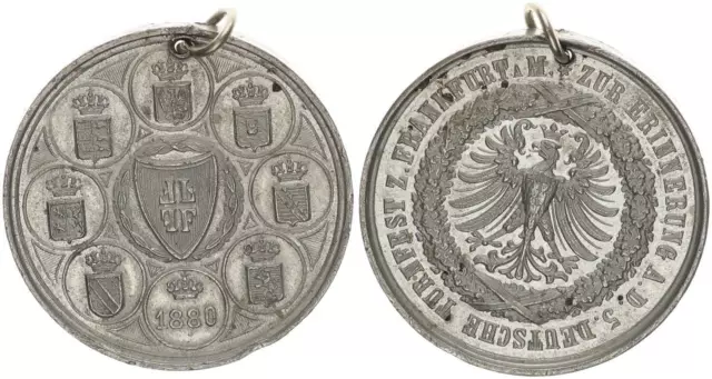 German Reich Medal 1880 5. Deutsches Festival Frankfurt Vz, Perforated 74090