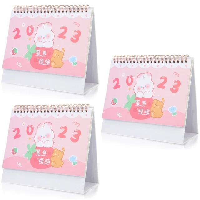 3 Count Calendrier De Bureau 2023 Papier La Table Des Horaires Debout
