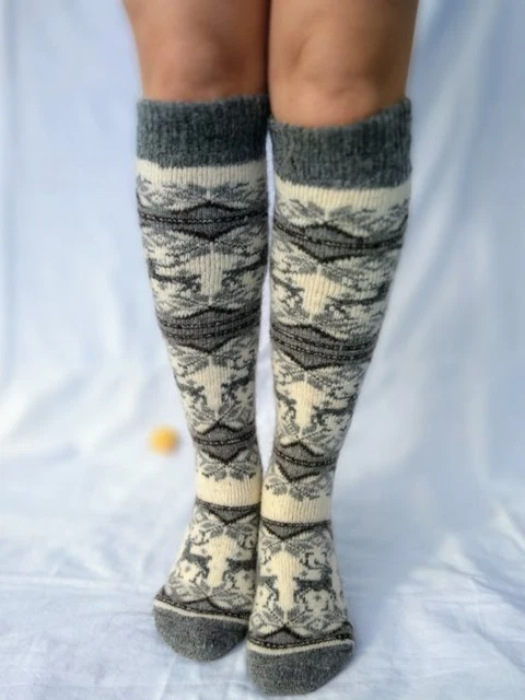 Knee high wool socks ,Deer knee socks,Womens winter long socks,Women knee socks