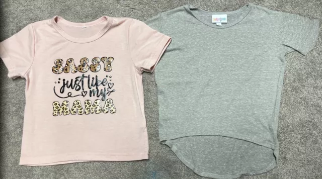 Toddler Girl Set Of 2 Short Sleeve Shirts Tops LuLaRoe & Sassy Mama - Size 2T