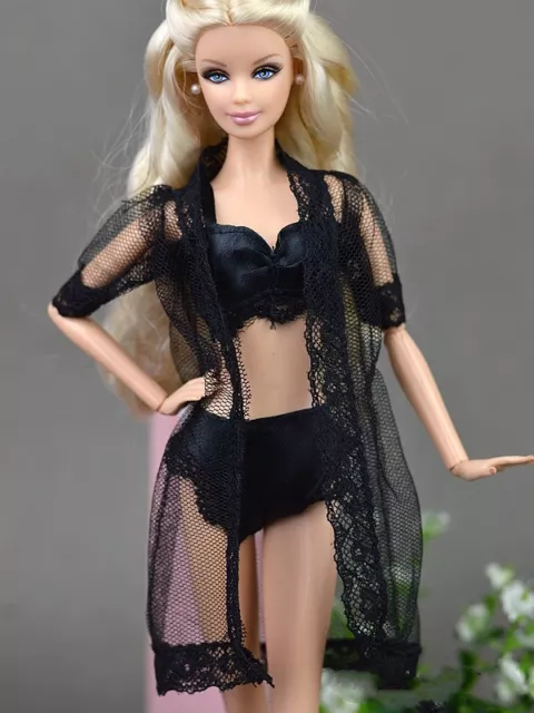 Doll Accessories Black Pajamas Lingerie Bra + Underwear Clothes For 11.5" Doll