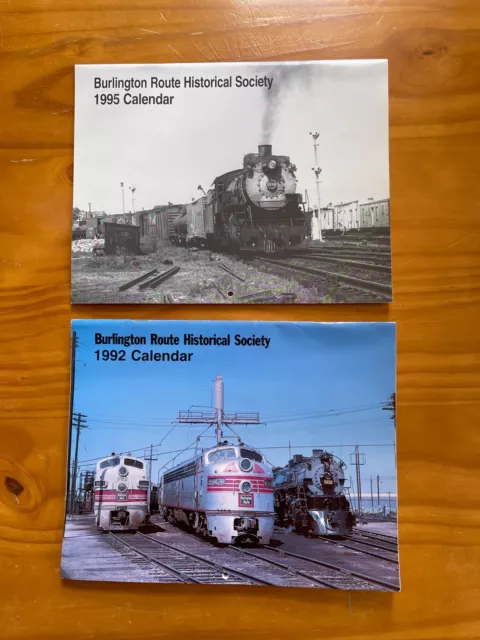 Burlington Route Historical Society Calendars Lot of 2 1992 1995 Trains Railroad