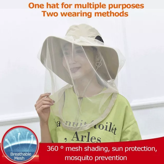 Outdoor Fly Netting Anti-bee Mosquito Net Mesh Caps Beekeeper Veil Fishing Cap