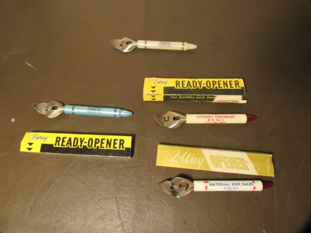 Vintage 2 Way Ready-Opener for Bottles/Cans - Advertisings lot of 4