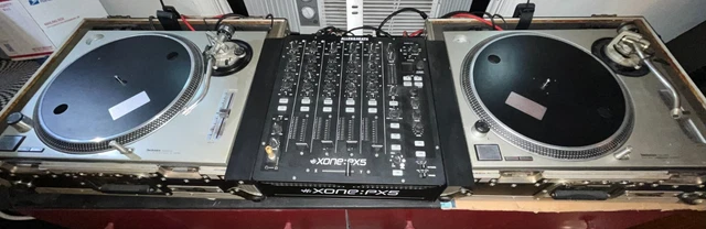 Technics SL-1200MK2 Turntable pair with Odyssey Flight Cases & White skin covers