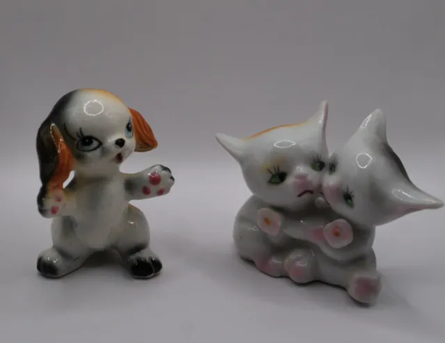Vintage Bone China Puppy and Kittens Figurines