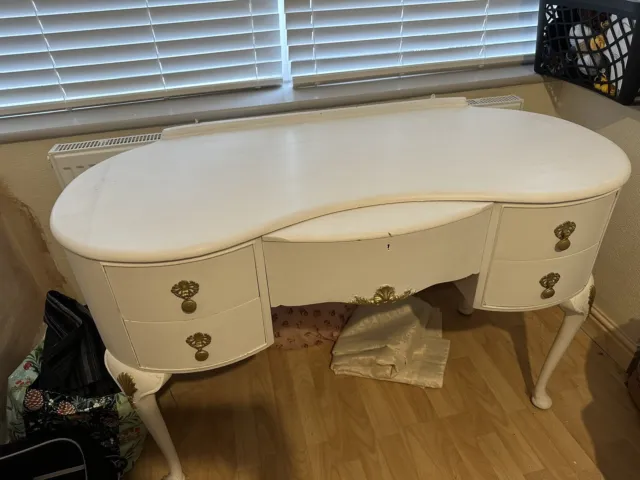 Vintage Louis style dressing table with triple mirror
