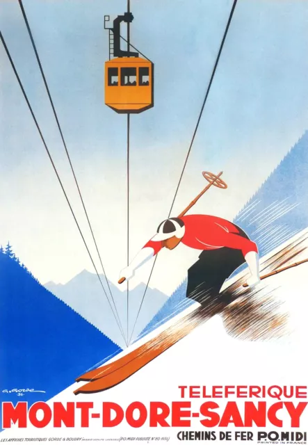 Affiche chemin de fer PO Midi - Mont-Dore Sancy