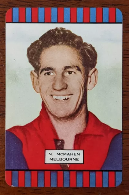 Coles VFL Football card Series 1 - Noel McMahen - Melbourne Football Club 1954.