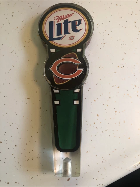 Chicago Bears 10.5 Inch Acrylic Draft Beer Tap Handle Miller Lite tap Lucite