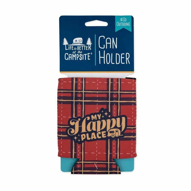Camco Life is Better at the Campsite Can Holder, Red Plaid