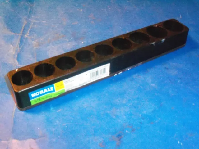Kobalt 1/2 - Inch Drive Deep & Shallow Magnetic Socket Organizer 804150 New LB51