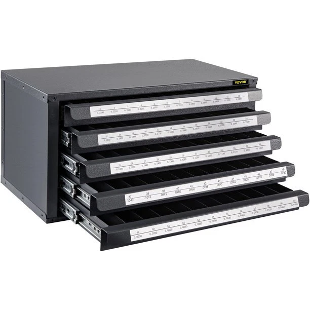 5-Drawer Drill Bit Dispenser Cabinet 60-Compartment Drill Bit Organizer Cabinet