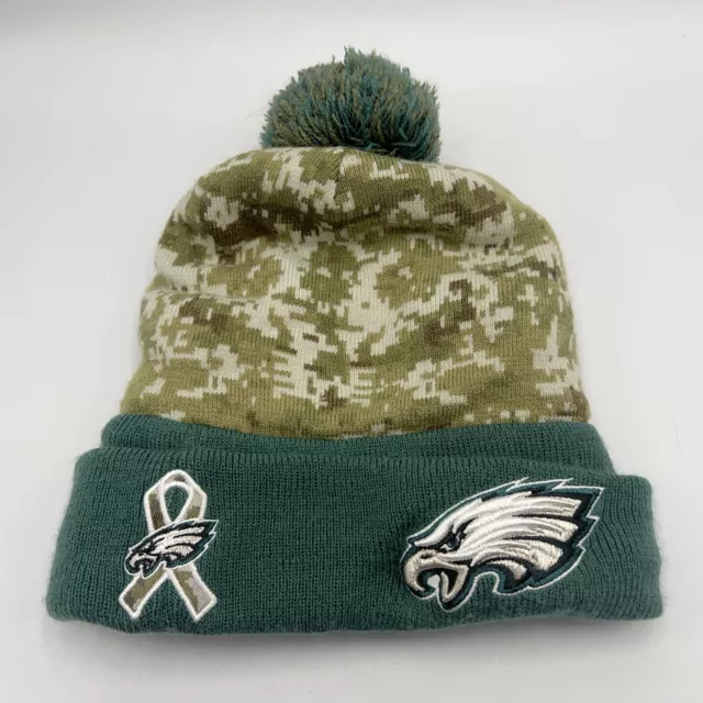 New Era Philadelphia Eagles NFL Support The Troops Beanie Hat Green Camo - RARE New Era Philadelphia Eagles NFL Support The Troops Beanie Hat Green Camo - RARE