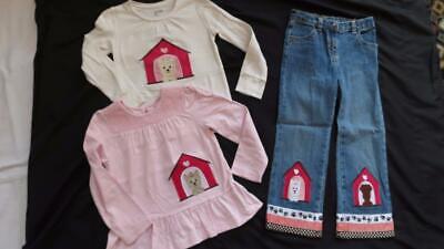 Custom Resell 5 5T Gymboree Puppy Dog Pups N Kisses Jeans Tops Lot Yorkie