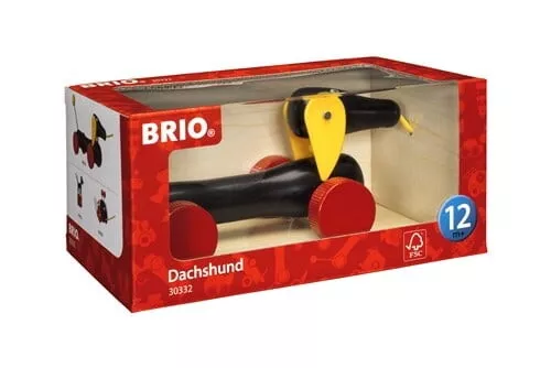 Brio Kleinkindwelt Holz Nachziehspielzeug Nachzieh Dackel 30332