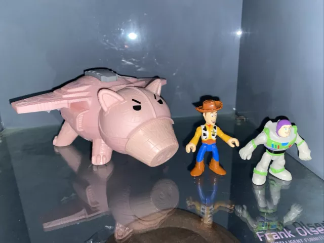 Disney Pixar Toy Story Evil Pork Chop Spaceship Imaginext  & Woody & Buzz Figure
