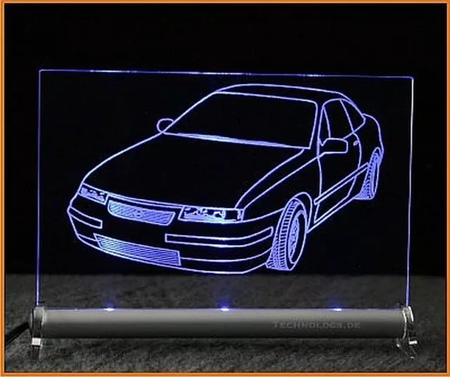 LED Leuchtschild graviert ist  Opel Calibra Autogravur Display