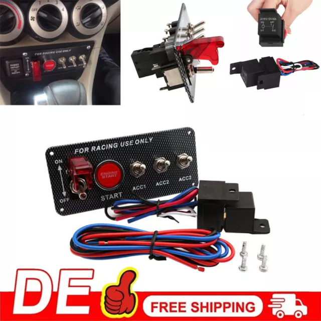 Auto 12V Zündung LED Aus Schalter Panel Motor Startknopf Drücken Toggle DHL